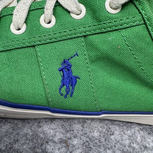 Polo Ralph Lauren "Clifton" Shoes Mens Size 11.5 D Green Canvas Sneakers Preppy - Picture 5 of 11